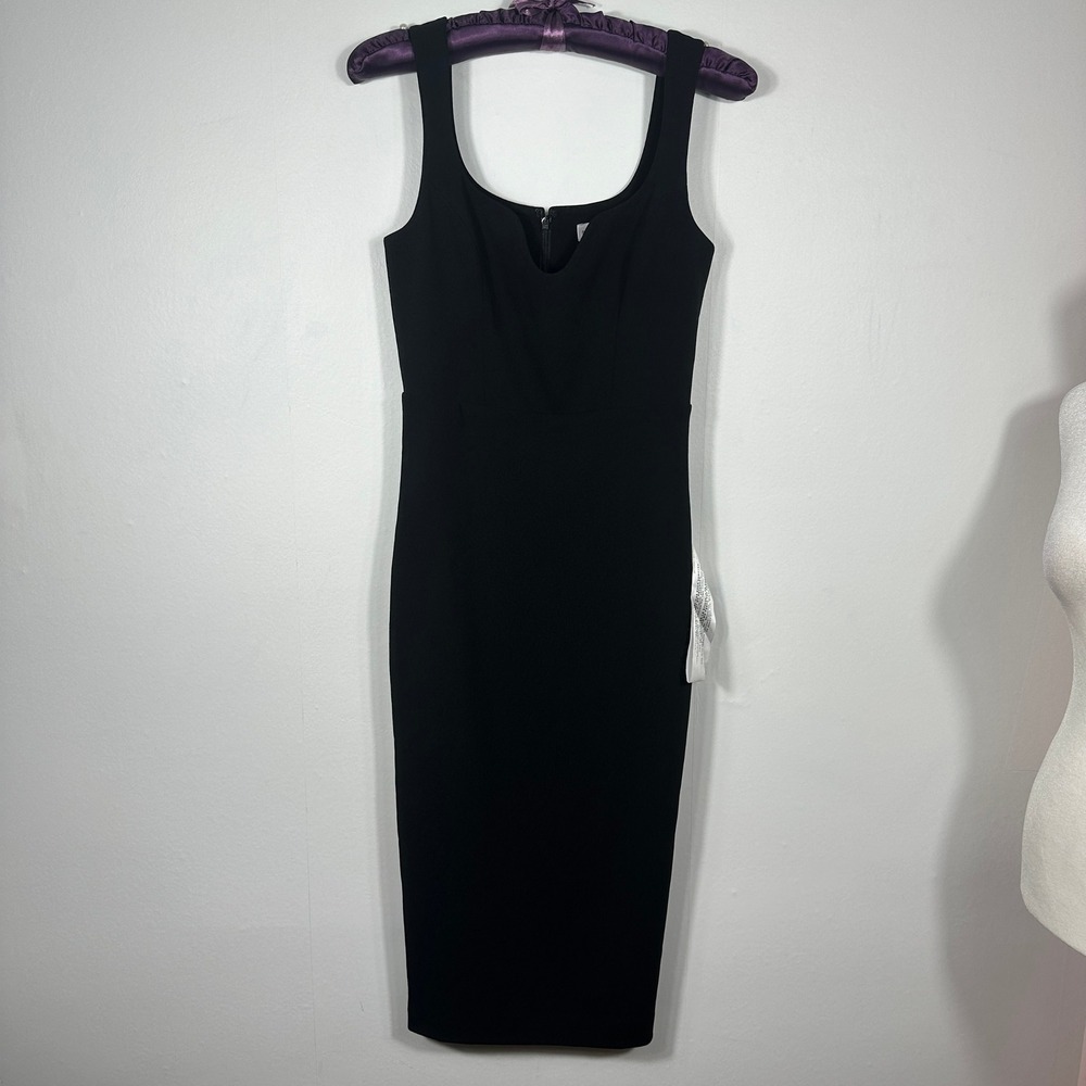 Dress The Population Sloan Black Sleeveless Sheath Midi Dress Women's Small NWT - Picture 2 of 16
